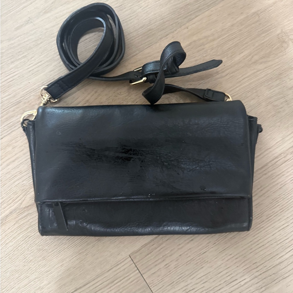 BEIS fold over crossbody travel bag with hidden zip compartments